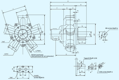 Mitsubshi HI TORQUE MOTOR SMF1B-12-M-11系列工业设备大扭矩液压马达